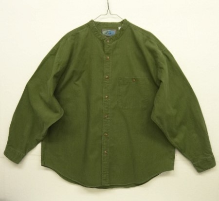 画像: 90'S WEAR FIRST リネンコットン 長袖 バンドカラーシャツ オリーブ (VINTAGE) 「L/S Shirt」 入荷しました。