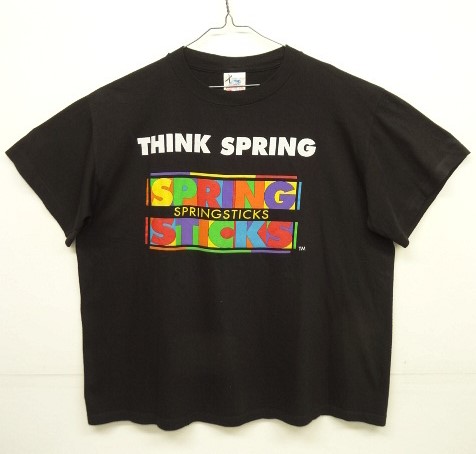 画像: 90'S PLANET HOLLYWOOD "THINK SPRING" シングルステッチ 半袖 Tシャツ ブラック (VINTAGE) 「T-Shirt」 入荷しました。