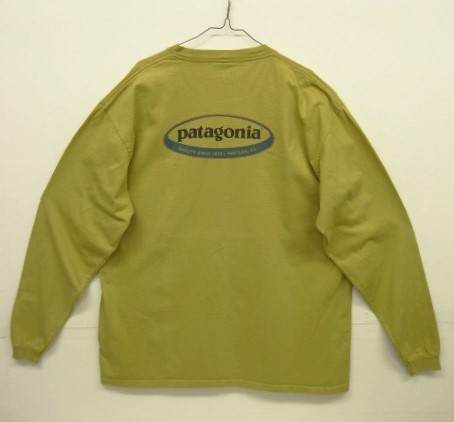 画像: 90'S PATAGONIA 黒タグ オーバルロゴ バックプリント 長袖 Tシャツ ピスタチオ USA製 (VINTAGE) 「T-Shirt」 入荷しました。