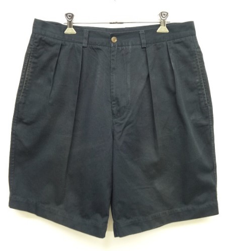 画像: 90'S PERRY ELLIS コットン ツープリーツ入り チノショーツ ネイビー (VINTAGE) 「Shorts」 入荷しました。