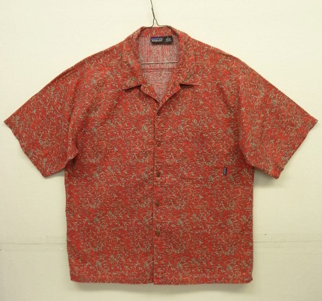 画像: 00'S PATAGONIA コットン 半袖 オープンカラーシャツ レッドベース/総柄 (VINTAGE) 「S/S Shirt」 入荷しました。