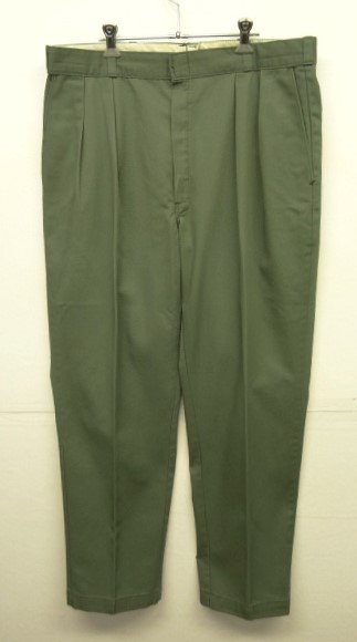 画像: 80'S DICKIES チビタグ ツープリーツ ワークパンツ オリーブ W38L32 USA製 (VINTAGE) 「Bottoms」 入荷しました。