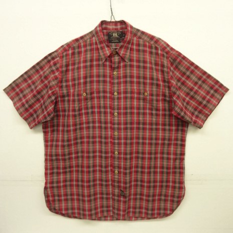 画像: 90'S RRL 初期 三ツ星タグ チンスト＆マチ付き コットン 半袖 ワークシャツ チェック柄 (VINTAGE) 「S/S Shirt」 入荷しました。