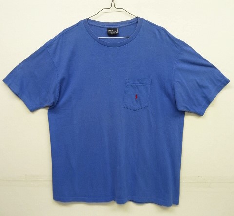 画像: 90'S RALPH LAUREN シングルステッチ 耳付きポケット付き 半袖 Tシャツ ブルー USA製 (VINTAGE) 「T-Shirt」 入荷しました。