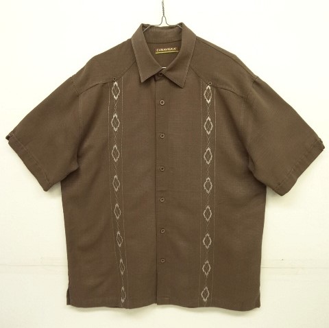 画像: CUBAVERA レーヨン/ポリ フロント刺繍入り 半袖 ボックスシャツ ブラウン (VINTAGE) 「S/S Shirt」 入荷しました。