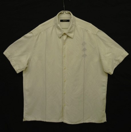 画像: AXIS LA リネン/レーヨン フロント刺繍入り 半袖 ボックスシャツ オフホワイト (VINTAGE) 「S/S Shirt」 入荷しました。