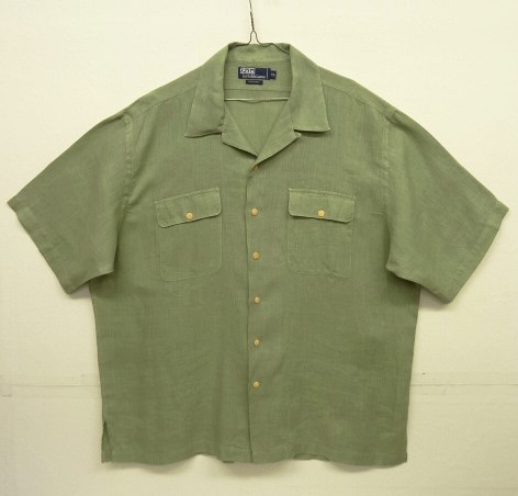 画像: 90'S RALPH LAUREN リネン 半袖 オープンカラーシャツ カーキ (VINTAGE) 「S/S Shirt」 入荷しました。