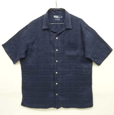 画像: 90'S RALPH LAUREN "CALDWELL" リネン/コットン 半袖 オープンカラーシャツ ジャガードチェック (VINTAGE) 「S/S Shirt」 入荷しました。