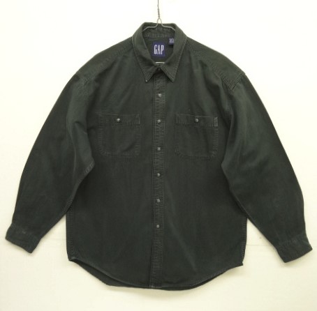 画像: 90'S GAP 旧タグ コットン 長袖 ワークシャツ ブラック (VINTAGE) 「L/S Shirt」 入荷しました。