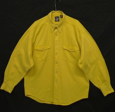 画像: 90'S GAP 旧タグ コットン 長袖 ワークシャツ イエロー (VINTAGE) 「L/S Shirt」 入荷しました。