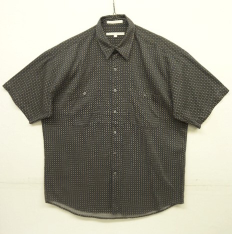 画像: 90'S PERRY ELLIS コットン 半袖 シャツ チャコールベース/幾何学柄 (VINTAGE) 「S/S Shirt」 入荷しました。