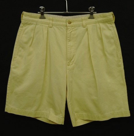 画像: 90'S RALPH LAUREN "TYLER SHORT" ツープリーツ チノショーツ レモンイエロー (VINTAGE) 「Shorts」 入荷しました。