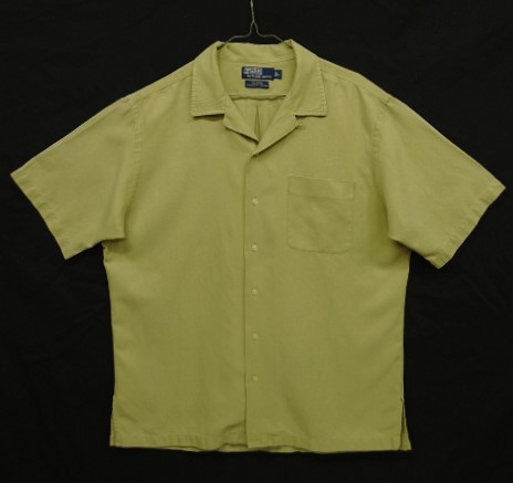 画像: 90'S RALPH LAUREN "CALDWELL" シルク/コットン 半袖 オープンカラーシャツ ピスタチオ (VINTAGE) 「S/S Shirt」 入荷しました。