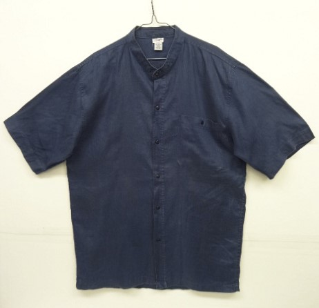 画像: HONORS リネン 半袖 バンドカラーシャツ ネイビー (VINTAGE) 「S/S Shirt」 入荷しました。