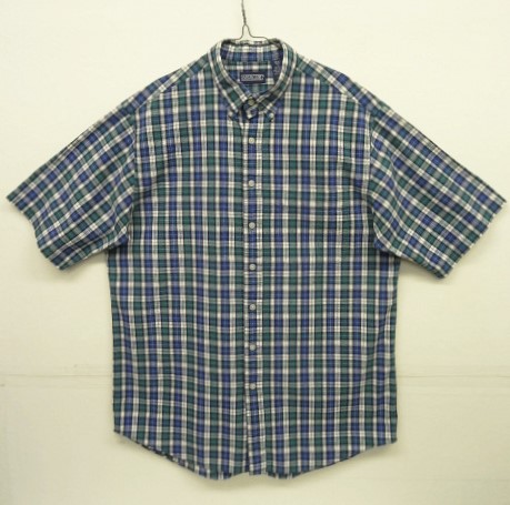 画像: 90'S LANDS' END シアサッカー 半袖 BDシャツ チェック柄 (VINTAGE) 「S/S Shirt」 入荷しました。