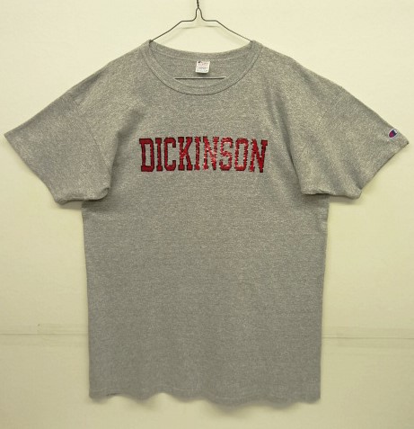 画像: 80'S CHAMPION トリコタグ 88/12 Tシャツ フロッキープリント 杢グレー USA製 (VINTAGE) 「T-Shirt」 入荷しました。