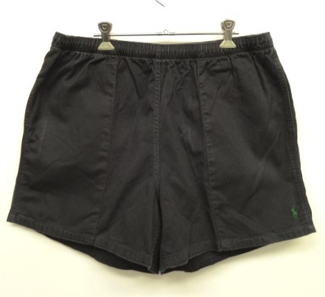 画像: 90'S RALPH LAUREN 裾ロゴ 三角タグ ドローコード付き チノショーツ ブラック USA製 (VINTAGE) 「Shorts」 入荷しました。