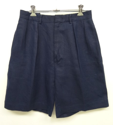 画像: 90'S RALPH LAUREN ツープリーツ リネンショーツ ネイビー (VINTAGE) 「Shorts」 入荷しました。