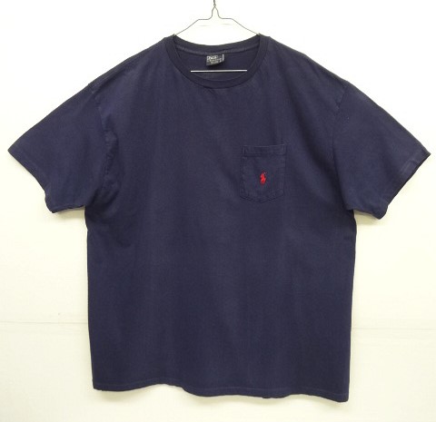 画像: 90'S RALPH LAUREN シングルステッチ 耳付きポケット 半袖 Tシャツ ネイビー USA製 (VINTAGE) 「T-Shirt」 入荷しました。