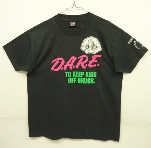 画像: 90'S D.A.R.E.シングルステッチ 袖プリント入り 半袖 Tシャツ ブラック USA製 (VINTAGE) 「T-Shirt」 入荷しました。