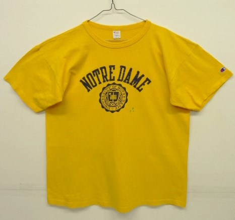 画像: 80'S CHAMPION "NOTRE DAME" トリコタグ コットン Tシャツ イエロー USA製 (VINTAGE) 「T-Shirt」 入荷しました。