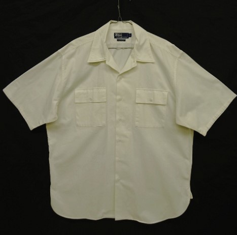 画像: 90'S RALPH LAUREN コットン マチ付き 半袖 オープンカラーシャツ ホワイト (VINTAGE) 「S/S Shirt」 入荷しました。