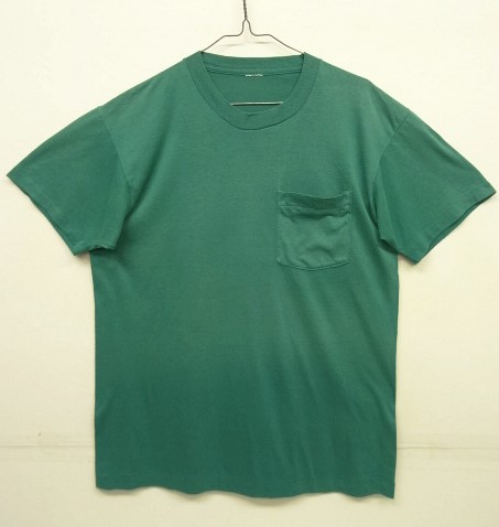 画像: 80'S UNKNOWN シングルステッチ 耳付きポケット 半袖 Tシャツ グリーン (VINTAGE) 「T-Shirt」 入荷しました。