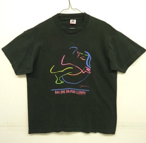 画像: 90'S JOHN LENNON "BAG ONE ARTS" シングルステッチ Tシャツ ブラック USA製 (VINTAGE) 「T-Shirt」 入荷しました。