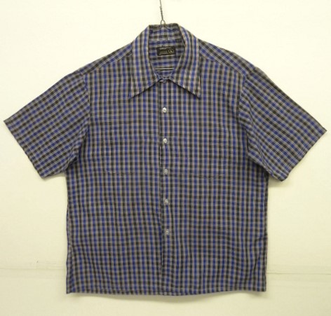 画像: 70'S JC PENNEY コットンポリ 半袖 シャツ チェック柄 (VINTAGE) 「S/S Shirt」 入荷しました。