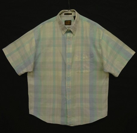 画像: 90'S EDDIE BAUER 黒タグ コットン 半袖 BDシャツ マドラスチェック (VINTAGE) 「S/S Shirt」 入荷しました。