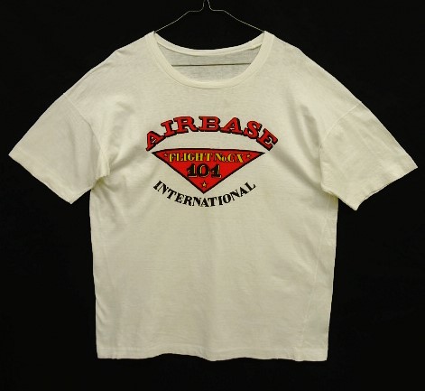 画像: 80'S AIRBASE INTERNATIONAL 染み込みプリント シングルステッチ 半袖 Tシャツ ホワイト (VINTAGE) 「T-Shirt」 入荷しました。