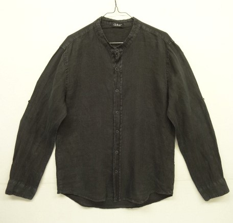 画像: CH ROY リネン 長袖 バンドカラーシャツ ブラック イタリア製 (VINTAGE) 「L/S Shirt」 入荷しました。