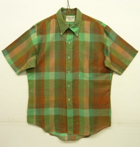 画像: 70'S CAMPUS "6ボタン" ３点留め BDシャツ チェック柄 USA製 (VINTAGE) 「S/S Shirt」 入荷しました。