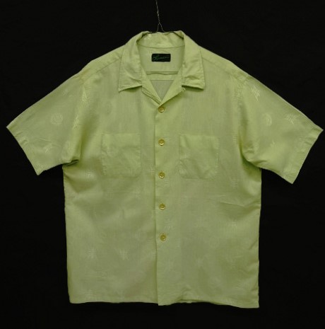 画像: 60'S LANCER レーヨンジャガード 半袖 オープンカラーシャツ ライトグリーン USA製 (VINTAGE) 「S/S Shirt」 入荷しました。