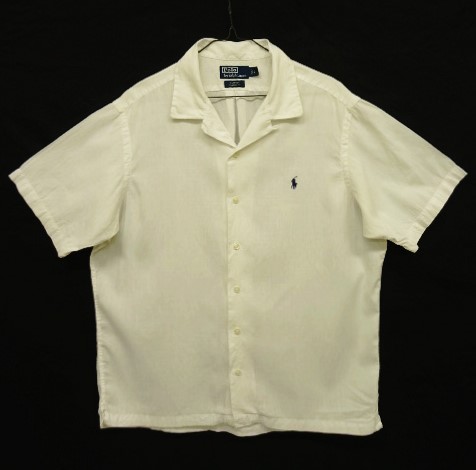 画像: 90'S RALPH LAUREN "CURHAM" リネン/コットン 半袖 オープンカラーシャツ ホワイト (VINTAGE) 「S/S Shirt」 入荷しました。