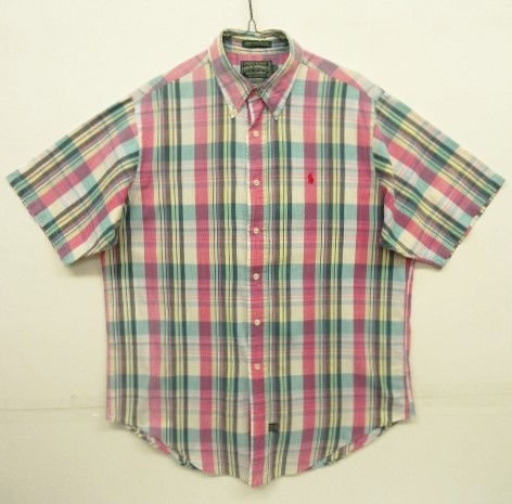 画像: 90'S POLO COUNTRY コットン 半袖 BDシャツ マドラスチェック (VINTAGE) 「S/S Shirt」 入荷しました。