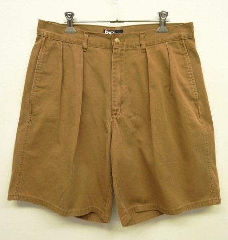 画像: 90'S RALPH LAUREN "POLO CHINO" ツープリーツ チノショーツ ブラウン USA製 (VINTAGE) 「Shorts」 入荷しました。