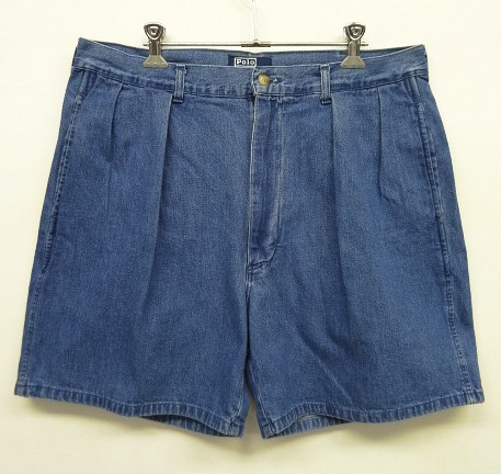 画像: 90'S RALPH LAUREN ツープリーツ デニムショーツ インディゴ USA製 (VINTAGE) 「Shorts」 入荷しました。