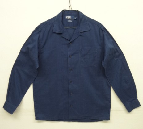 画像: 90'S RALPH LAUREN "CORBRIDGE" コットン 長袖 オープンカラーシャツ ネイビー (VINTAGE) 「L/S Shirt」 入荷しました。