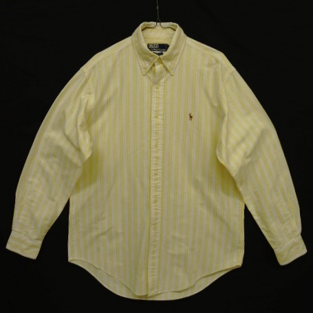 画像: 90'S RALPH LAUREN オックスフォード 長袖 BDシャツ ストライプ (VINTAGE) 「L/S Shirt」 入荷しました。