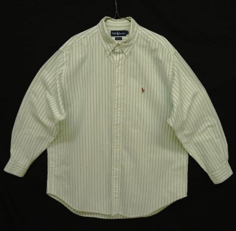 画像: 90'S RALPH LAUREN "YARMOUTH" オックスフォード 長袖 BDシャツ ストライプ (VINTAGE) 「L/S Shirt」 入荷しました。