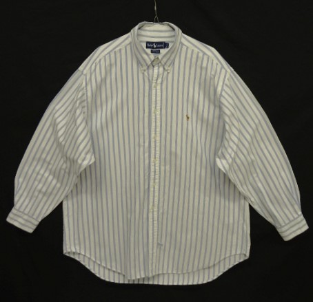 画像: 90'S RALPH LAUREN "YARMOUTH" オックスフォード 長袖 BDシャツ ストライプ (VINTAGE) 「L/S Shirt」 入荷しました。