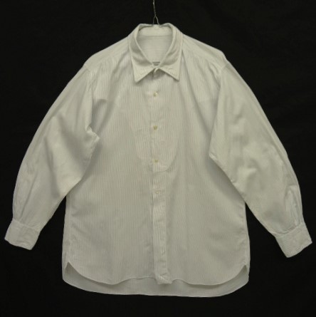 画像: 60'S ユーロヴィンテージ UNKNOWN 5ボタン 長袖 オフィサーシャツ ピンストライプ (VINTAGE) 「L/S Shirt」 入荷しました。