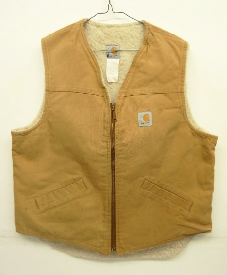 画像: 90'S CARHARTT 裏ボア入り ダックベスト ライトブラウン (VINTAGE) 「No Sleeve」 入荷しました。