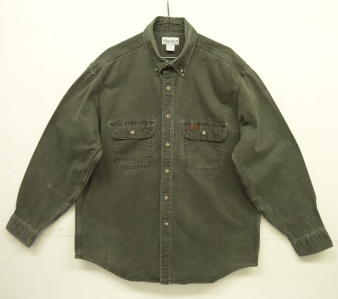 画像: 00'S CARHARTT ヘビーツイル 長袖 BDシャツ カーキ (VINTAGE) 「L/S Shirt」 入荷しました。