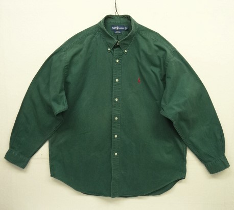 画像: 90'S RALPH LAUREN "BLAKE" ツイル 長袖 BDシャツ ダークグリーン (VINTAGE) 「L/S Shirt」 入荷しました。