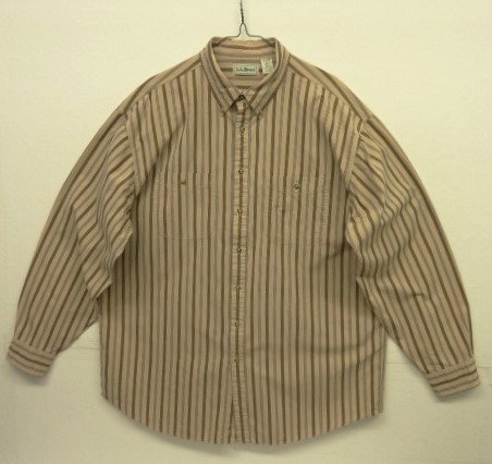 画像: 90'S LL Bean ポプリン 長袖 BDシャツ ストライプ (VINTAGE) 「L/S Shirt」 入荷しました。