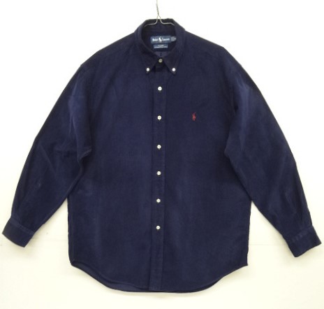 画像: 90'S RALPH LAUREN "BLAKE" コーデュロイ 長袖 BDシャツ ネイビー (VINTAGE) 「L/S Shirt」 入荷しました。