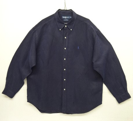 画像: 90'S RALPH LAUREN "BLAKE" シルク/リネン 長袖 BDシャツ ネイビー (VINTAGE) 「L/S Shirt」 入荷しました。