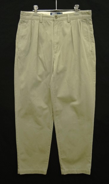 画像: 90'S RALPH LAUREN "ANDREW PANT" ツープリーツ チノパンツ ライトカーキ (VINTAGE) 「Bottoms」 入荷しました。